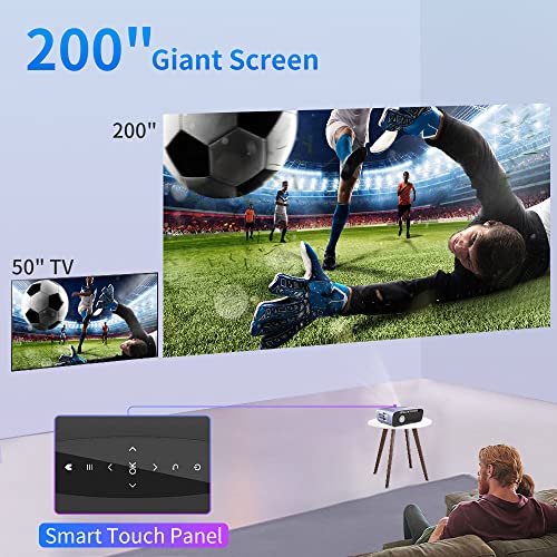 4K WiFi Video Projector,13000LM Smart Projector LED Native 1080P Full HD,5G Wireless Android Projector Airplay Netflix Disney+ Compatible,Home Cinema Outdoor Projector with Zoom Speaker HDMI USB RJ45