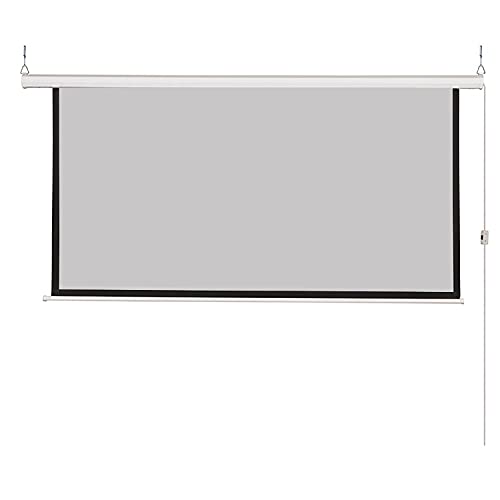 FZZDP 72 inch 16:9 Matte Gray Fabric Fiber Glass Electric Motorized Projector Screen Home Cinema Business School Bar