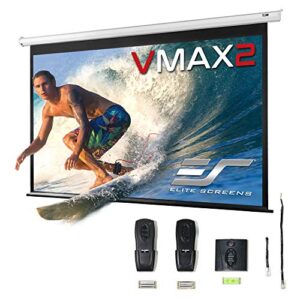 elite screens vmax2, 120-inch 16:9, wall ceiling electric motorized drop down hd projection projector screen, vmax120xwh2