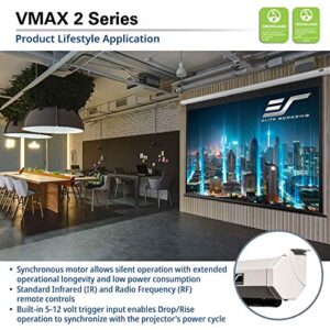 Elite Screens VMAX2, 120-inch 16:9, Wall Ceiling Electric Motorized Drop Down HD Projection Projector Screen, VMAX120XWH2