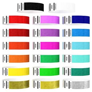 heavier tyvek wristbands 7.5 mil – goldistock “top 20” 200 ct. variety pack- ¾” arm bands – 20 unique colors in all – paper-like party armbands – wrist bands for upgrading your event