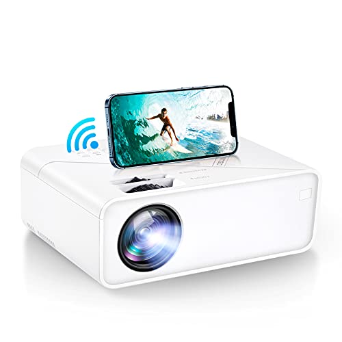 VIMGO Mini WiFi Projector, 7800Lux Portable Projector Full HD 1080P Supported for Outdoor Movies, 200" Display Synchronized Smartphone Screen Compatible with TV Stick/USB/HDMI/VGA/PS5/VGA(UNO V1)