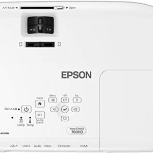 Epson Home Cinema 760HD 3,300 lumens color brightness (color light output) 3,300 lumens white brightness (white light output) HDMI built-in speakers 3LCD projector