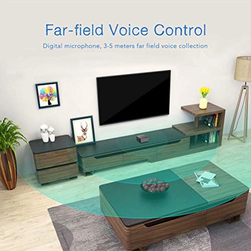 MXQ TV Cube Android 7.1 ATV TV Box with Build-in AI Speaker AI Assistant S905W Quard-core 2G+16G 4K up to 60fps T2R2 WiFi 2.4GHz/5GHz BT 4.2 Voice Control Smart TV Media Player for Home Entertainment