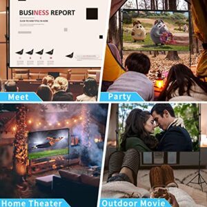 IDGDXR Projector Screen with Stand Foldable Portable Projection Screen 16:9 4K HD Only Front Projections Movies Screen with Carry Bag for Indoor Outdoor Home Theater Backyard Cinema Office Meeting