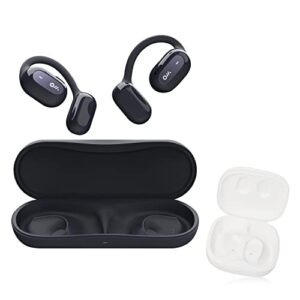 oladance open ear headphones bluetooth 5.2 wireless earbuds for android & iphone, open ear earbuds with dual 16.5mm dynamic drivers, up to 94 hours playtime waterproof sport earbuds -interstellar blue