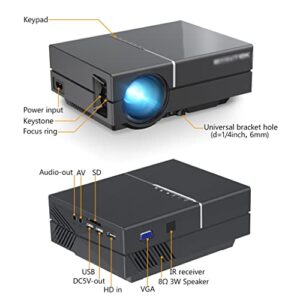 DROOS Mini Portable 1080P 150 Inch Home Theater Digital LCD Video LED Projector for 3D 4K Projector (Color : K8 add TV Box, Size :(projectors)