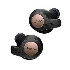 jabra elite active 65t earbuds – true wireless earbuds with charging case, copper black – bluetooth earbuds with a secure fit and superior sound, long battery life and more