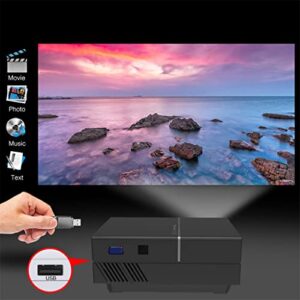 DROOS Mini Portable 1080P 150 Inch Home Theater Digital LCD Video LED Projector for 3D 4K Projector (Color : K8, Size : 85 * 144 *(projectors)