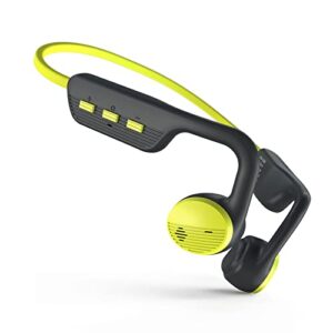 rr sports open ear headphones, wireless air conduction headphones with built-in 32g memory mp3 player, 24 hrs playtime bluetooth sport headset with mic for running, cycling, driving (grey & green)