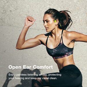 RR SPORTS Open Ear Headphones, Wireless Air Conduction Headphones with Built-in 32G Memory MP3 Player, 24 Hrs Playtime Bluetooth Sport Headset with Mic for Running, Cycling, Driving (Grey & Green)