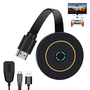 wireless display dongle, 4k wifi portable display receiver 1080p hdmi screen mirroring compatible with iphone mac ios android to tv projector support miracast airplay dlna no switching
