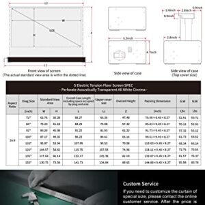 VIVIDSTORM-Projector Screen with Stand Portable Folding Stand Indoor Tension Floor Screen 4k HD All White Cinema, 4K/3D/UHD Gaming/Home Cinema,Compatible with Normally Projector,VSDSTWA84H