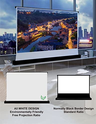 VIVIDSTORM-Projector Screen with Stand Portable Folding Stand Indoor Tension Floor Screen 4k HD All White Cinema, 4K/3D/UHD Gaming/Home Cinema,Compatible with Normally Projector,VSDSTWA84H