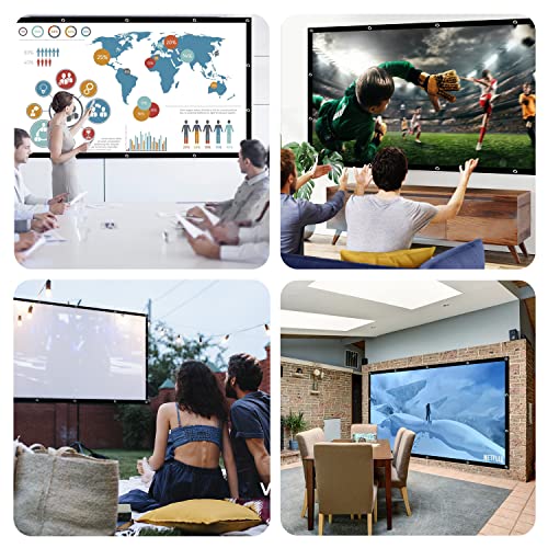 NMEPLAD Projector Screen 300INCH,Canvas Material 16:9 Large Projection Movies Screen Portable Outdoor Projection Screen for Church School Home Indoor 1.6 Gain