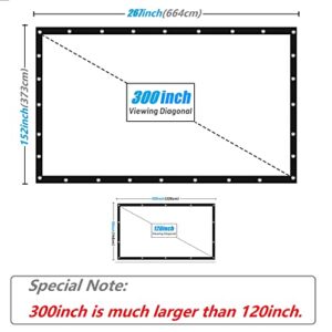 NMEPLAD Projector Screen 300INCH,Canvas Material 16:9 Large Projection Movies Screen Portable Outdoor Projection Screen for Church School Home Indoor 1.6 Gain