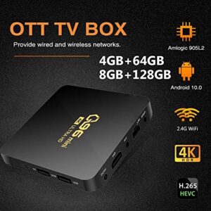 Shevan Q96 Mini TV Box Android 10.0 4+32G Smart TV Box S905L Core Support 2.4G Wireless WiFi Media Box Set-Top Box-US Plug