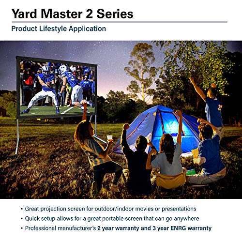 Elite Screens Yard Master 2, 100-inch Indoor Outdoor Portable Fast Folding Projector Screen w/ Stand 16:9, 8K 4K Ultra HD 3D Movie Theater Rear Projection , OMS100HR3 -US Based Company 2-YEAR WARRANTY