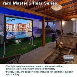 Elite Screens Yard Master 2, 100-inch Indoor Outdoor Portable Fast Folding Projector Screen w/ Stand 16:9, 8K 4K Ultra HD 3D Movie Theater Rear Projection , OMS100HR3 -US Based Company 2-YEAR WARRANTY