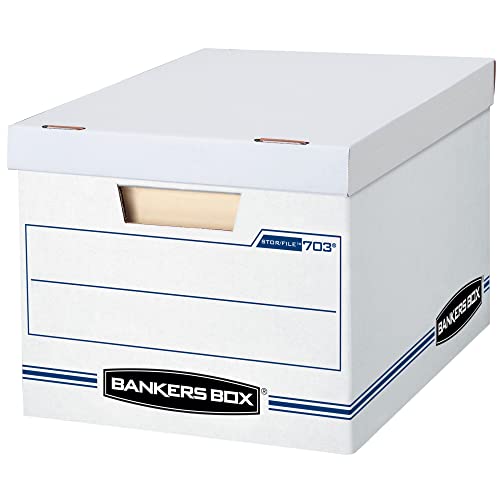 Bankers Box 703 Letter / Legal 10x12x15 Basic-Duty Storage & File Boxes w/ Lift-Off Lids (Pack of 10)