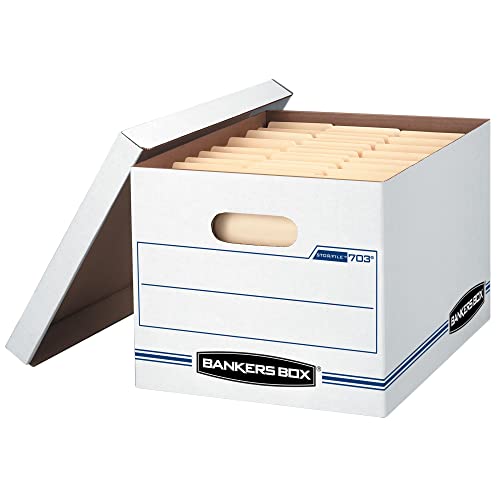 Bankers Box 703 Letter / Legal 10x12x15 Basic-Duty Storage & File Boxes w/ Lift-Off Lids (Pack of 10)