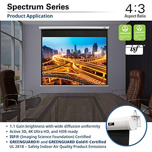 Elite Screens Spectrum, 180-inch Diag 4:3, Electric Motorized 4K/8K Ready Drop Down Projector Screen, ELECTRIC180V