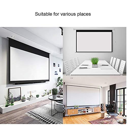 BBSJ 100" Motorized Electric Projector Screen 16:9 4K 3D Ready Wall Mounted with 12V Trigger Remote for Home Theater