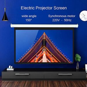 BBSJ 100" Motorized Electric Projector Screen 16:9 4K 3D Ready Wall Mounted with 12V Trigger Remote for Home Theater