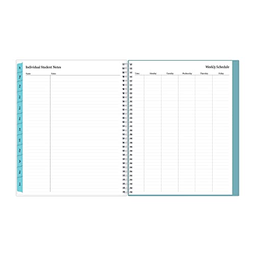 Blue Sky 2023-2024 Academic Year Teacher Weekly and Monthly Lesson Planner, 8.5" x 11", Flexible Cover, Wirebound, Dots (100330-A24)