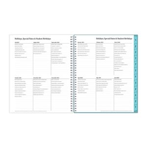 Blue Sky 2023-2024 Academic Year Teacher Weekly and Monthly Lesson Planner, 8.5" x 11", Flexible Cover, Wirebound, Dots (100330-A24)