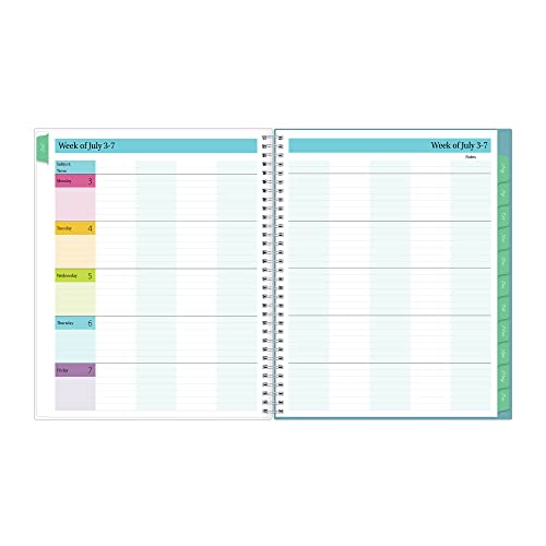 Blue Sky 2023-2024 Academic Year Teacher Weekly and Monthly Lesson Planner, 8.5" x 11", Flexible Cover, Wirebound, Dots (100330-A24)