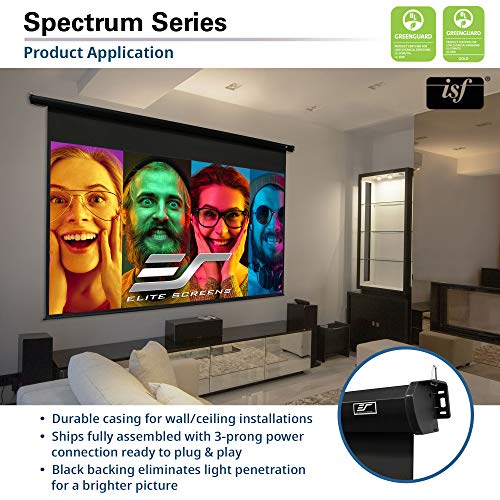 Elite Screens 142" Spectrum Electric Motorized Projector Screen with Multi Aspect Ratio Function Diag 16:10 & 138-inch Diag 16:9, Home Theater 8K/4K Ultra HD Ready Projection