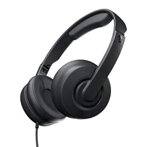 skullcandy cassette junior wired headphone over-ear / works with ipad, iphone, android, computers / great for boys, girls, toddler, school, sports, and gaming / kids headphones wired – black