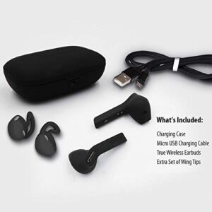 Maxell Jelleez True Wireless Bluetooth 5.0 Earbuds + Rubberized Charging Case & Earbuds – Secure Comfort Fit – IPX4 Sweat Resistance - 9-Hr Playtime – Enhanced Bass – Black (199460)