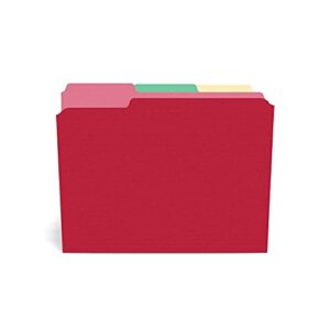 Staples 508804 Colored Top-Tab File Folders 3 Tab 9 Color Assortment Letter 100/Pk