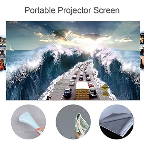 LEEC Portable Projector Screen Simple Curtain Anti-Light 60 70 80 100 120 Inches Projection Screens for Home Outdoor Office Projector (Size : 60 inch)