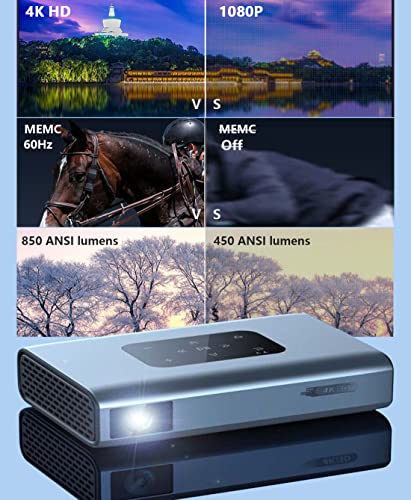 X5 Projector 4K, 15000 Lumens, ACE Picture Quality Enhancement Engine, MEMC Motion Compensation, HDR 10, Supports 3D/4K Input for Movies and Games, Built-in Speaker/Battery Portable Projector