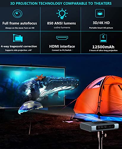 X5 Projector 4K, 15000 Lumens, ACE Picture Quality Enhancement Engine, MEMC Motion Compensation, HDR 10, Supports 3D/4K Input for Movies and Games, Built-in Speaker/Battery Portable Projector