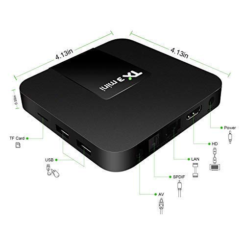 Android TV Box, Original TX3 Mini Android 10.0 TV Box 2GB RAM 16GB ROM Quad Core 64 Bits Support WiFi 100M LAN Smart TV Box 4K 3D HDR IPTV Media Player