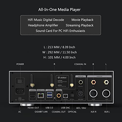 zidoo NEO S 4K High-End Media Player, High-Performance Hi-Fi Player, Dual ES9068 DAC, 5-inch OLED, Fast Speed SSD, for HiFi Digital Decoding, Streaming Playback, Headphone Amplifier, Movie Playback