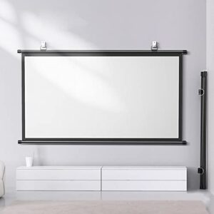LISSY 60"/72" Projector Screen Manual Pull Down Projection Screen HD Wall-Mounted Movie Screen Home Theater Projector Screen Wrinkle-Free (Size : 60inch-4:3)