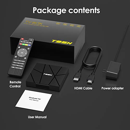 Android 10.0 TV Box Octa Core, Android TV Box 1GB RAM 8GB ROM, WiFi 2.4GHz/5GHz Quad Core 64 Bits 3D/4K/6K Full HD/H.265/H.264/USB 2.0 Android Box