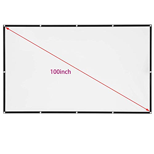 Projector Screen HD Premium Wrinkle-Free Portable Screen 100 inch 16:9 4K StayTrue - Indoor and Outdoor Projection Movie Screen for Movie or Office Presentation Home Theater