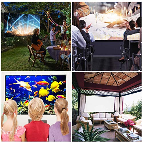 Projector Screen HD Premium Wrinkle-Free Portable Screen 100 inch 16:9 4K StayTrue - Indoor and Outdoor Projection Movie Screen for Movie or Office Presentation Home Theater