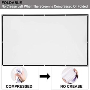 Projector Screen HD Premium Wrinkle-Free Portable Screen 100 inch 16:9 4K StayTrue - Indoor and Outdoor Projection Movie Screen for Movie or Office Presentation Home Theater