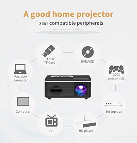 Zeta Mini HD Projector Short Throw Projector 4k 1080P AV/USB/TF/HDMI/5V-2A Portable LCD LED Beam Projector for 4:3 Screen Indoor/Outdoor