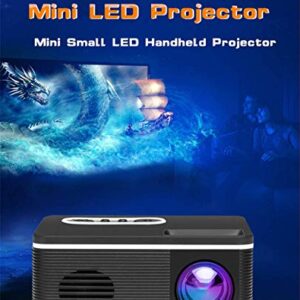 Zeta Mini HD Projector Short Throw Projector 4k 1080P AV/USB/TF/HDMI/5V-2A Portable LCD LED Beam Projector for 4:3 Screen Indoor/Outdoor