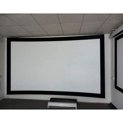 LLAMN 4K 16:9 White Woven Acoustic Transparent Customize 3D Curved Fixed Frame Projector Screen for Home Cinema Projection Screen ( Size : 100 inch )