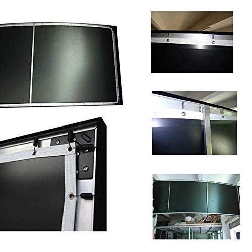 LLAMN 4K 16:9 White Woven Acoustic Transparent Customize 3D Curved Fixed Frame Projector Screen for Home Cinema Projection Screen ( Size : 100 inch )