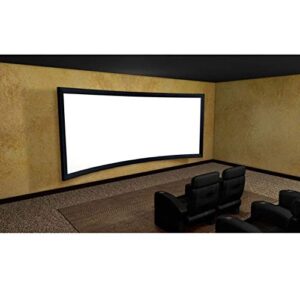 LLAMN 4K 16:9 White Woven Acoustic Transparent Customize 3D Curved Fixed Frame Projector Screen for Home Cinema Projection Screen ( Size : 100 inch )